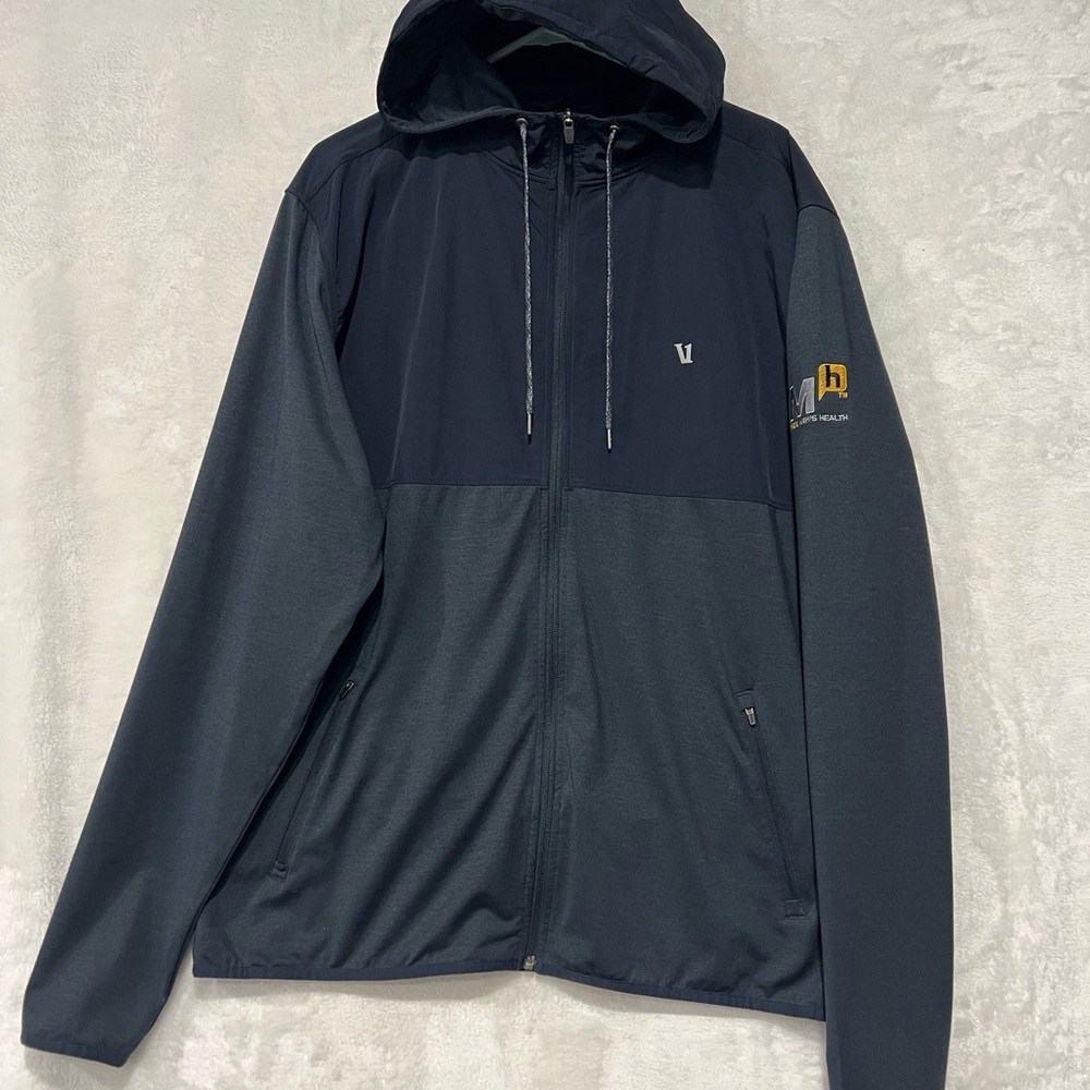 Vuori Mens XXL Sunday Element Full Zip Hoodie Jacket Navy Blue Athletic